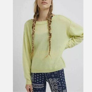 Anthropologie Saturday/Sunday Emmeline Boat-Neck Yellow Cashmere Sweater